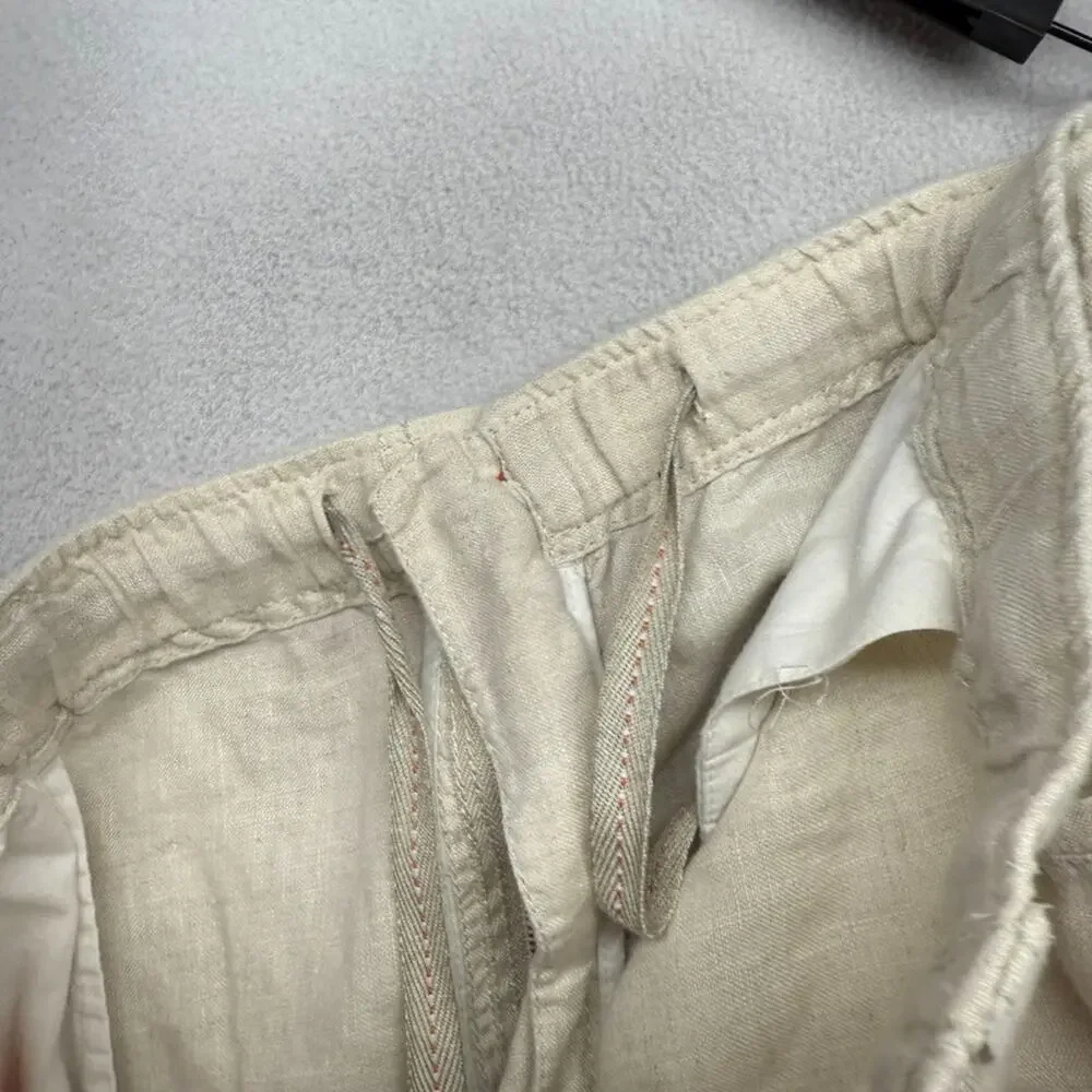 Tommy Bahama Pants men's 2XL Beige Chino Linen Elastic Straight Loose Pockets